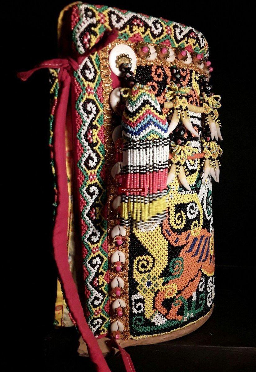 1106 SOLD - Elaborate Beaded Dayak Baby Carrier from Borneo - WOVENSOULS  Antique Textiles & Art Gallery