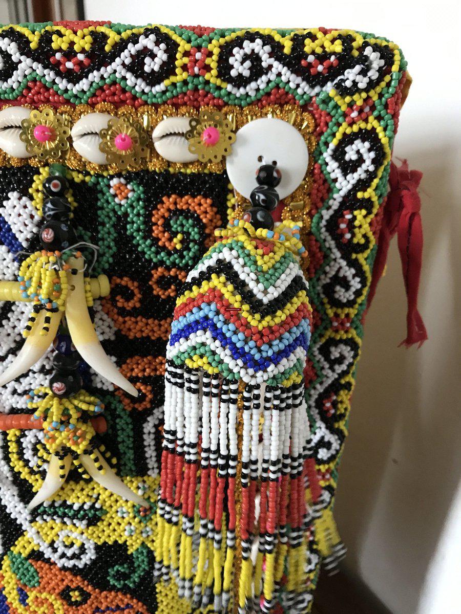 1106 SOLD - Elaborate Beaded Dayak Baby Carrier from Borneo-WOVENSOULS-Antique-Vintage-Textiles-Art-Decor