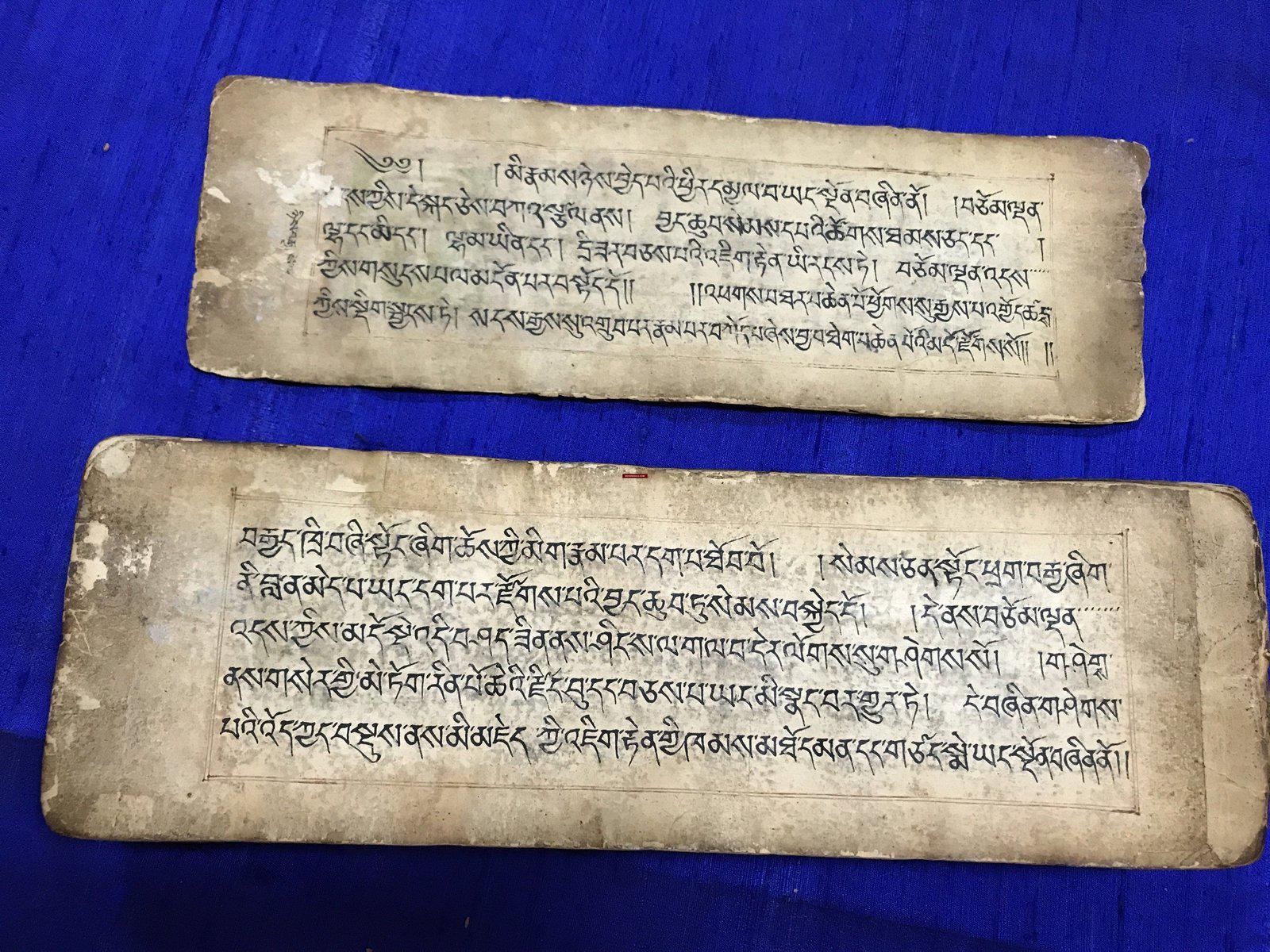 1107 SOLD Antique Mongolian Sutra Manuscript-WOVENSOULS-Antique-Vintage-Textiles-Art-Decor