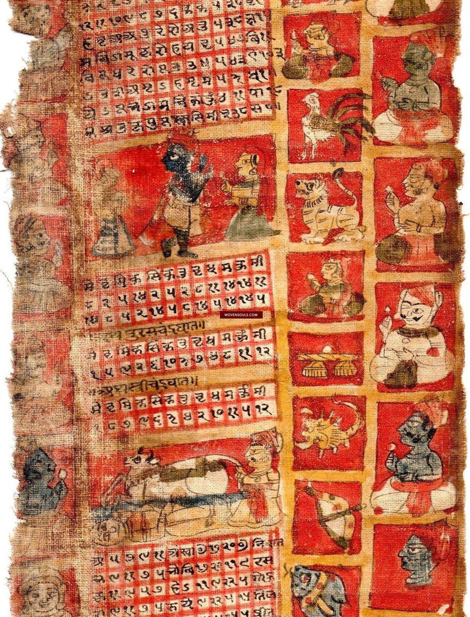 1109 Old Astrological Birth Chart - Janam Patri - Raja Bhom Era Manuscript-WOVENSOULS-Antique-Vintage-Textiles-Art-Decor