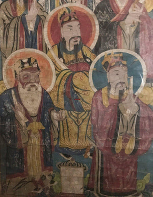1110 Rare Pair of Large Antique Yao Ceremonial Painting Scrolls-WOVENSOULS-Antique-Vintage-Textiles-Art-Decor