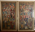 1110 Rare Pair of Large Antique Yao Ceremonial Painting Scrolls-WOVENSOULS-Antique-Vintage-Textiles-Art-Decor