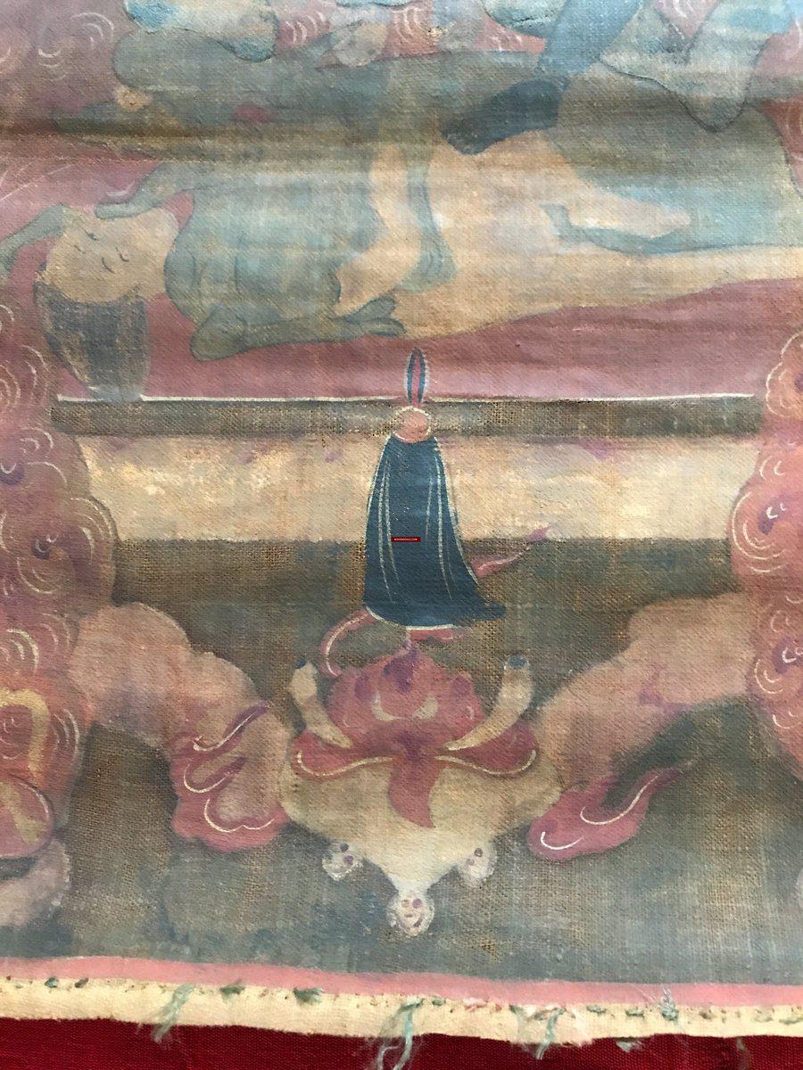 1111 Antique Buddhist Thangka Painting Art - 18th century, Mongolia-WOVENSOULS-Antique-Vintage-Textiles-Art-Decor