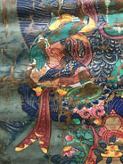 1112 Antique Buddhist Thangka Painting Art, Mongolia-WOVENSOULS-Antique-Vintage-Textiles-Art-Decor