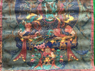 1112 Antique Buddhist Thangka Painting Art, Mongolia-WOVENSOULS-Antique-Vintage-Textiles-Art-Decor