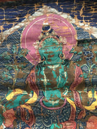 1112 Antique Buddhist Thangka Painting Art, Mongolia-WOVENSOULS-Antique-Vintage-Textiles-Art-Decor