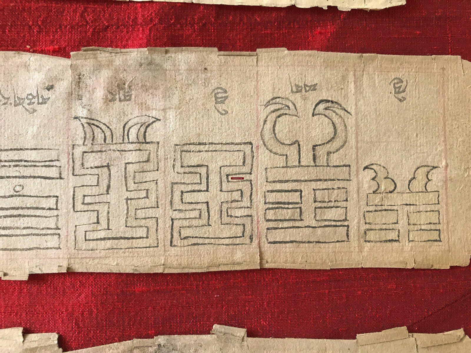 1115 Antique Tibetan Manuscript on Buddhist Architectural Design of Chorten Stupas-WOVENSOULS-Antique-Vintage-Textiles-Art-Decor