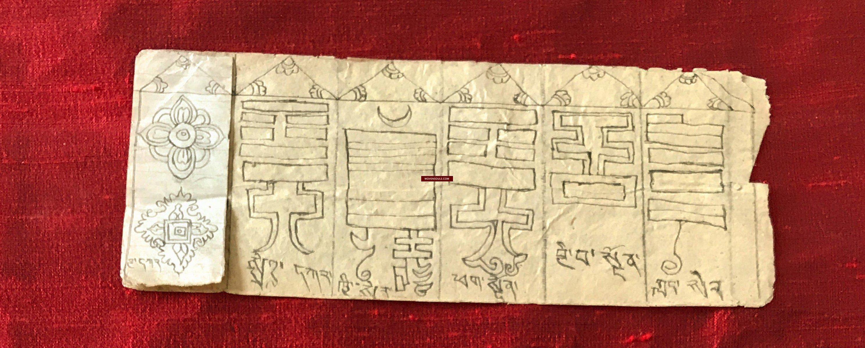 1115 Antique Tibetan Manuscript on Buddhist Architectural Design of Chorten Stupas-WOVENSOULS-Antique-Vintage-Textiles-Art-Decor