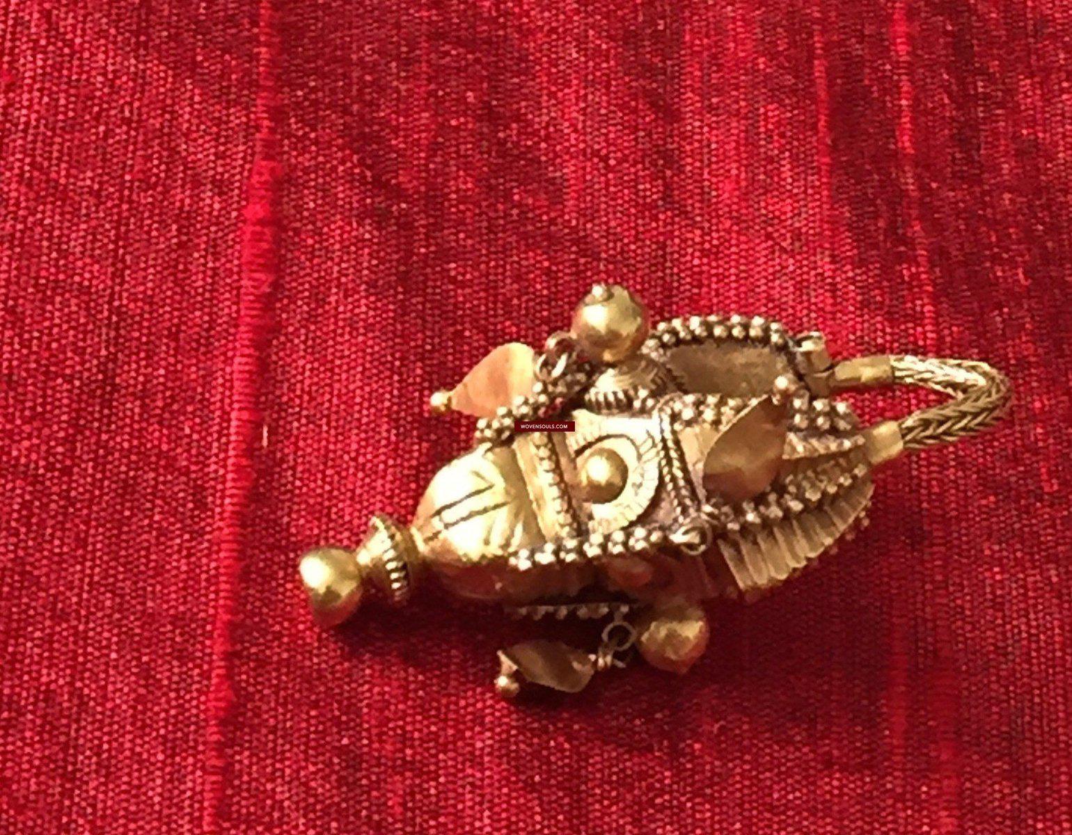 495 Old Gold Jewelry Earrings - South India-WOVENSOULS-Antique-Vintage-Textiles-Art-Decor