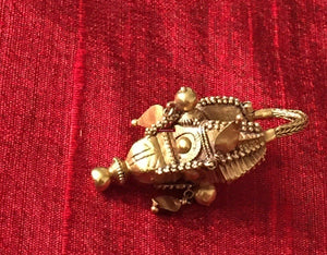 495 Old Gold Jewelry Earrings - South India-WOVENSOULS-Antique-Vintage-Textiles-Art-Decor