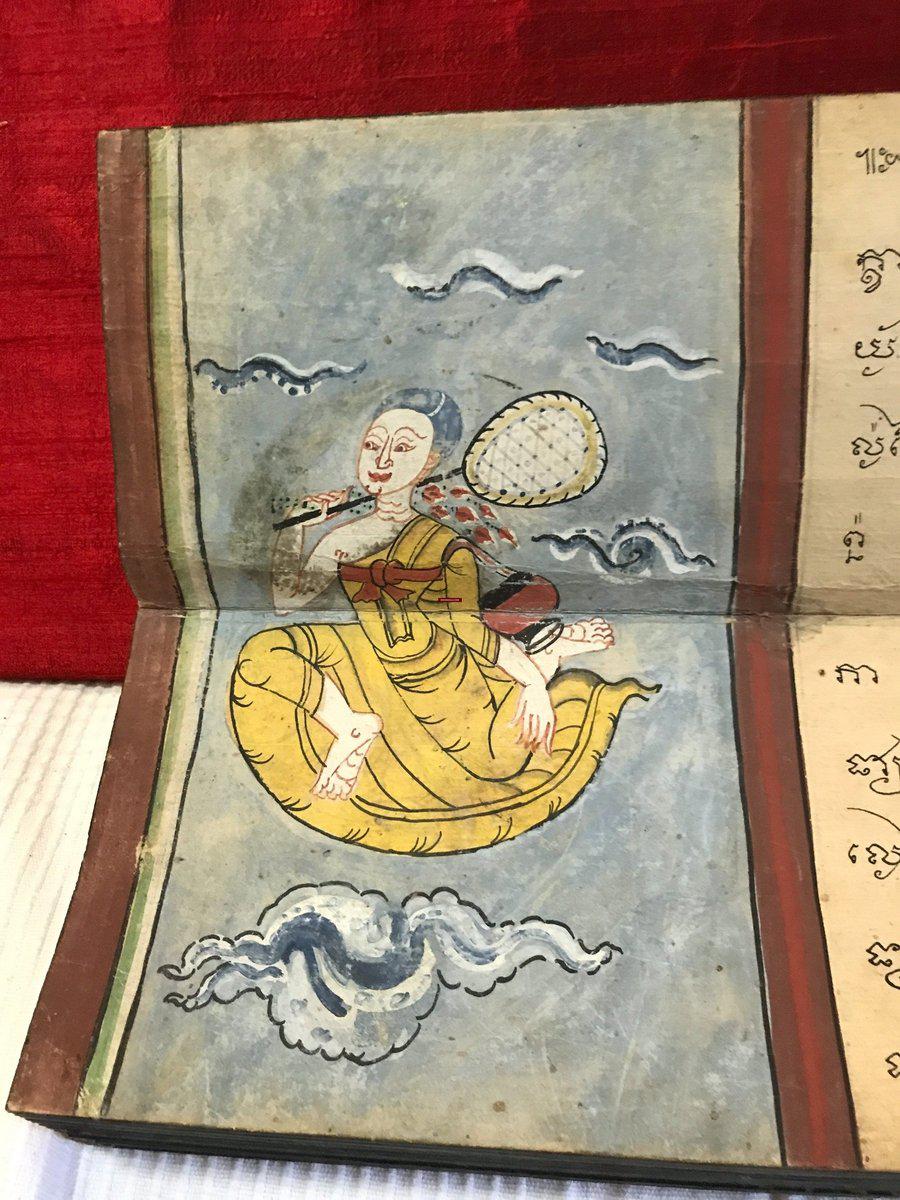 1127 Antique Phra Malai Thai Buddhist Scroll Manuscript-WOVENSOULS-Antique-Vintage-Textiles-Art-Decor