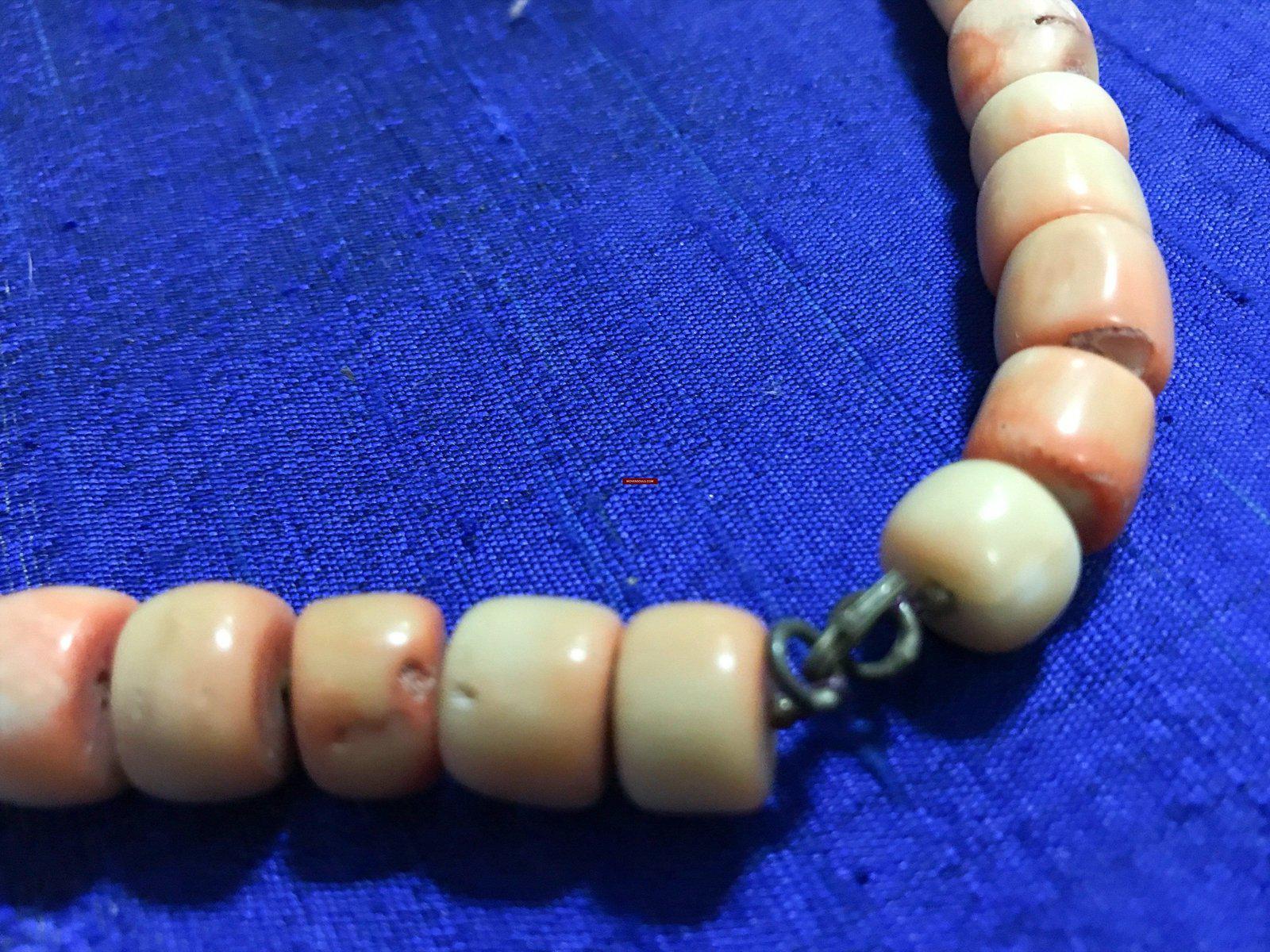 1131 SOLD Antique Heirloom Tibetan Mountain Coral Necklace -Rare Peach / Salmon color-WOVENSOULS-Antique-Vintage-Textiles-Art-Decor