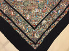 1143 Antique Double Sided Embroidery Manila Manton - Cantonese Embroidery Shawl - No Fringe-WOVENSOULS-Antique-Vintage-Textiles-Art-Decor