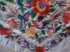 1150 Antique Double Sided Embroidery Manila Manton - Cantonese Embroidery WHite base-WOVENSOULS-Antique-Vintage-Textiles-Art-Decor