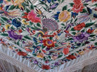 1150 Antique Double Sided Embroidery Manila Manton - Cantonese Embroidery WHite base-WOVENSOULS-Antique-Vintage-Textiles-Art-Decor