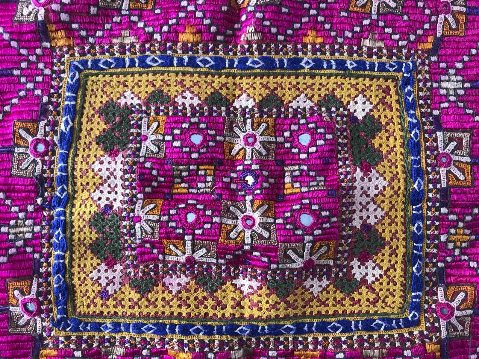 1153 SOLD Rare Museum Quality Sindh Pillow Case - 1940-1950s-WOVENSOULS-Antique-Vintage-Textiles-Art-Decor