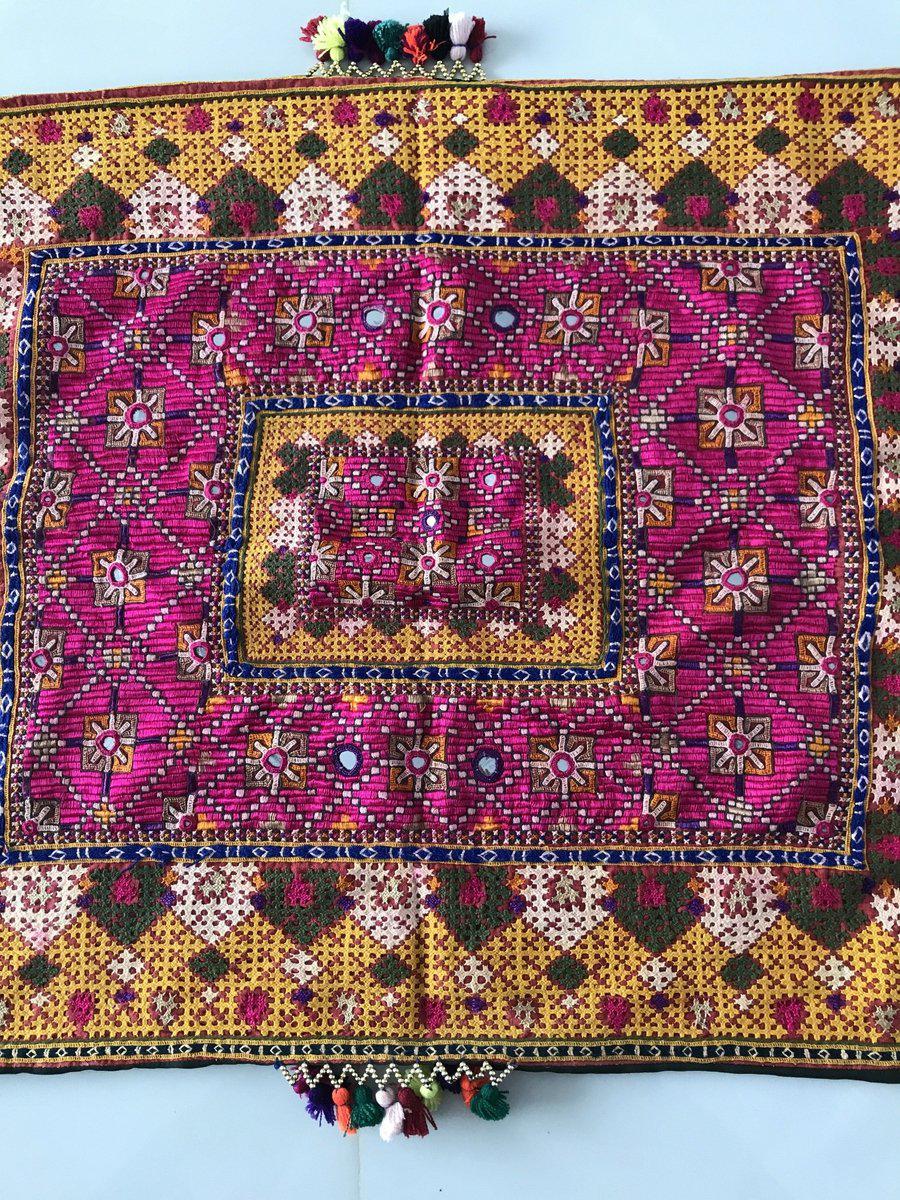 1153 SOLD Rare Museum Quality Sindh Pillow Case - 1940-1950s-WOVENSOULS-Antique-Vintage-Textiles-Art-Decor