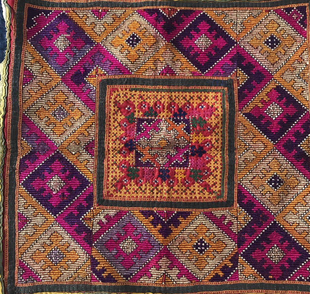 1154 Superb Sindh Pillow Case with Applique Work-WOVENSOULS-Antique-Vintage-Textiles-Art-Decor