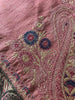 1165 SOLD Antique Kashmir Shawl Masterpiece Fragment - Pink Field with Silk - Rare-WOVENSOULS-Antique-Vintage-Textiles-Art-Decor