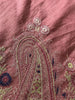 1165 SOLD Antique Kashmir Shawl Masterpiece Fragment - Pink Field with Silk - Rare-WOVENSOULS-Antique-Vintage-Textiles-Art-Decor