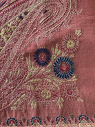 1165 SOLD Antique Kashmir Shawl Masterpiece Fragment - Pink Field with Silk - Rare-WOVENSOULS-Antique-Vintage-Textiles-Art-Decor