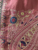 1165 SOLD Antique Kashmir Shawl Masterpiece Fragment - Pink Field with Silk - Rare-WOVENSOULS-Antique-Vintage-Textiles-Art-Decor