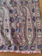 1165 SOLD Antique Kashmir Shawl Masterpiece Fragment - Pink Field with Silk - Rare-WOVENSOULS-Antique-Vintage-Textiles-Art-Decor