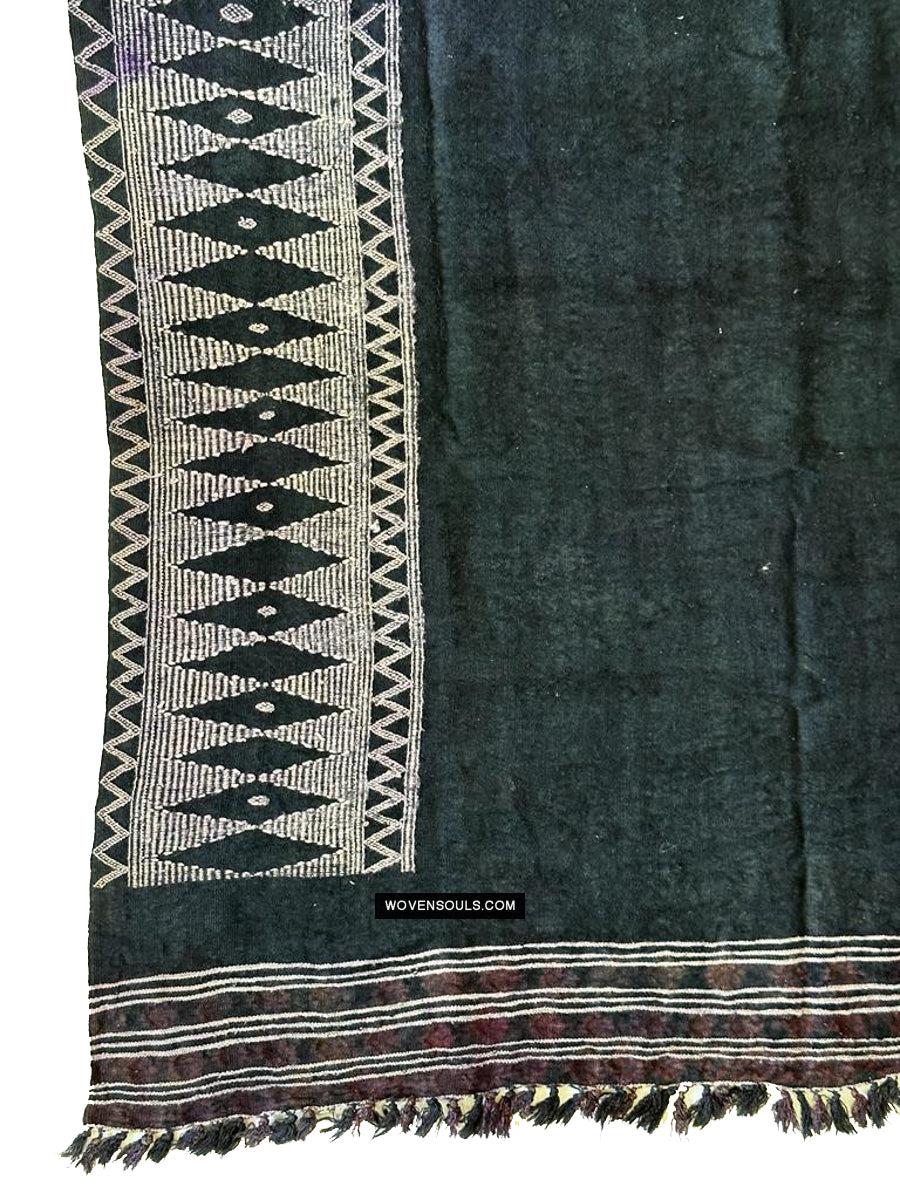 1688 SOLD Antique Mahmoudi Blue Bakhnoug Shawl - Textile Art Masterpiece-WOVENSOULS Antique Textiles &amp; Art Gallery