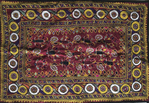 1174 Vintage Ghodiyu Cradle Cloth Embroidery Indian Textile Art-WOVENSOULS-Antique-Vintage-Textiles-Art-Decor