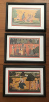 1175 PRINT - Set of 3 Prints of Antique Miniatrue Paintings-WOVENSOULS-Antique-Vintage-Textiles-Art-Decor