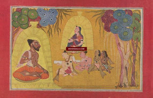 1182 PRINT - Set of 4 Prints of Indian Miniature Paintings-WOVENSOULS-Antique-Vintage-Textiles-Art-Decor