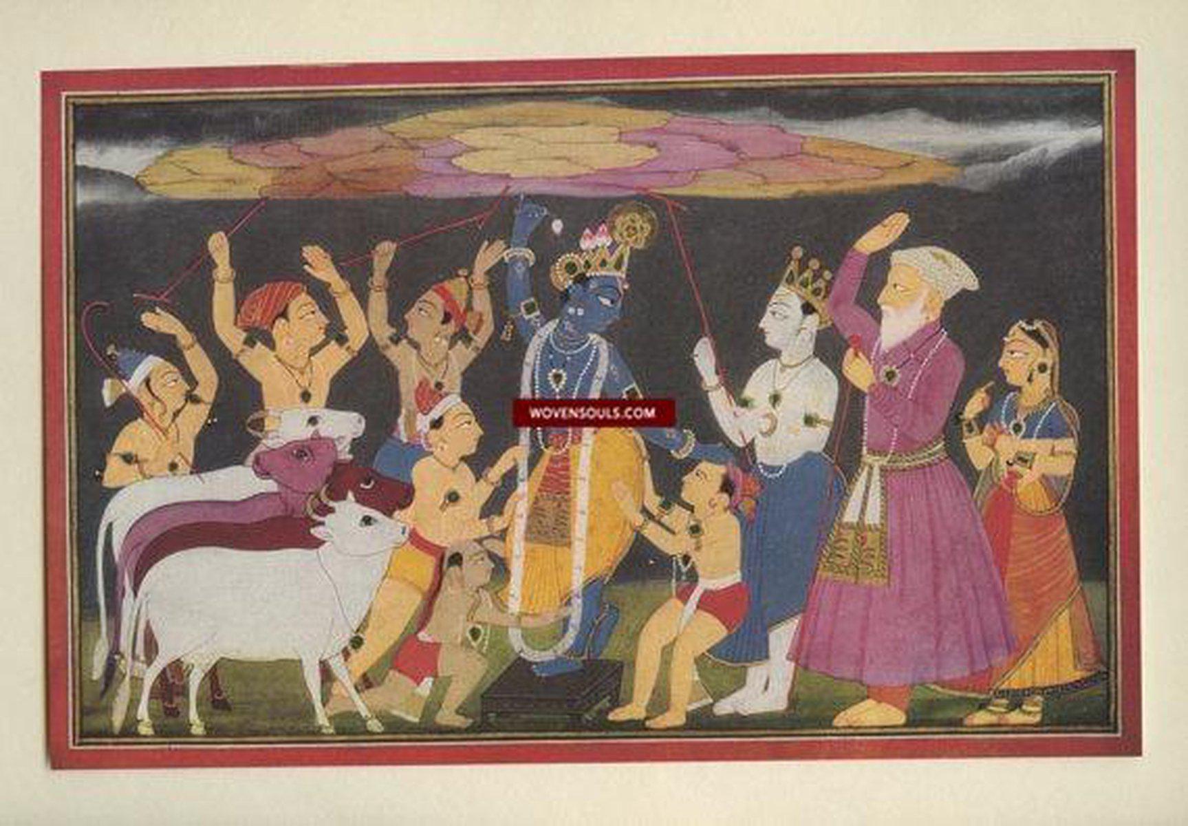 1192 - Print of Indian Miniature Painting-WOVENSOULS-Antique-Vintage-Textiles-Art-Decor