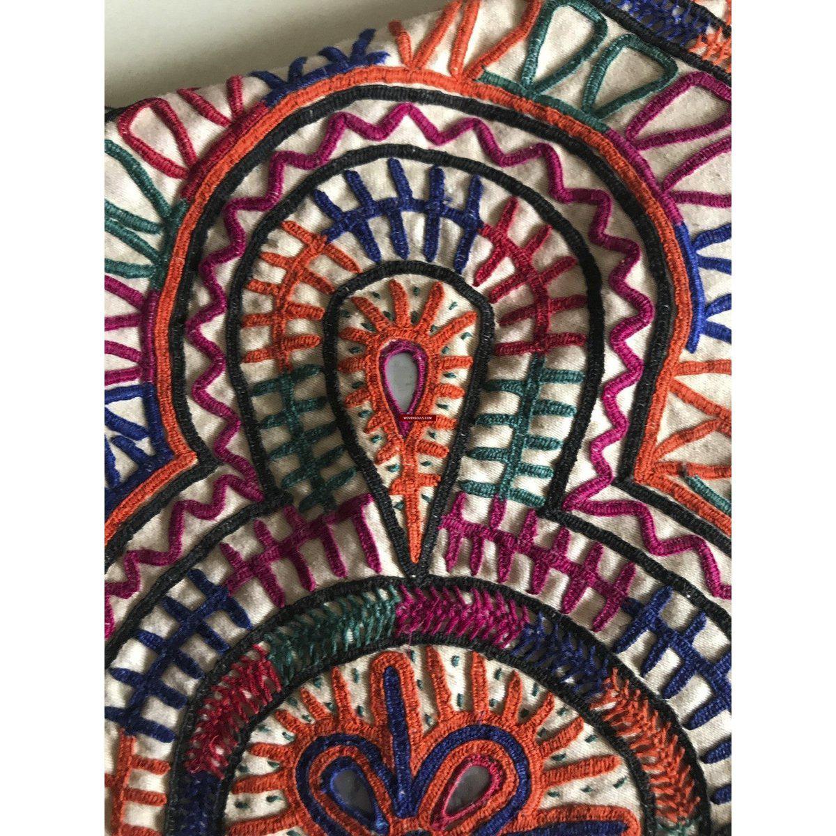 1196 Vintage Tribal Dowry Bag Embroidery Textile-WOVENSOULS-Antique-Vintage-Textiles-Art-Decor