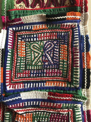 1198 Vintage Folding Purse with Embroidery from the Debariya Rabari community-WOVENSOULS-Antique-Vintage-Textiles-Art-Decor
