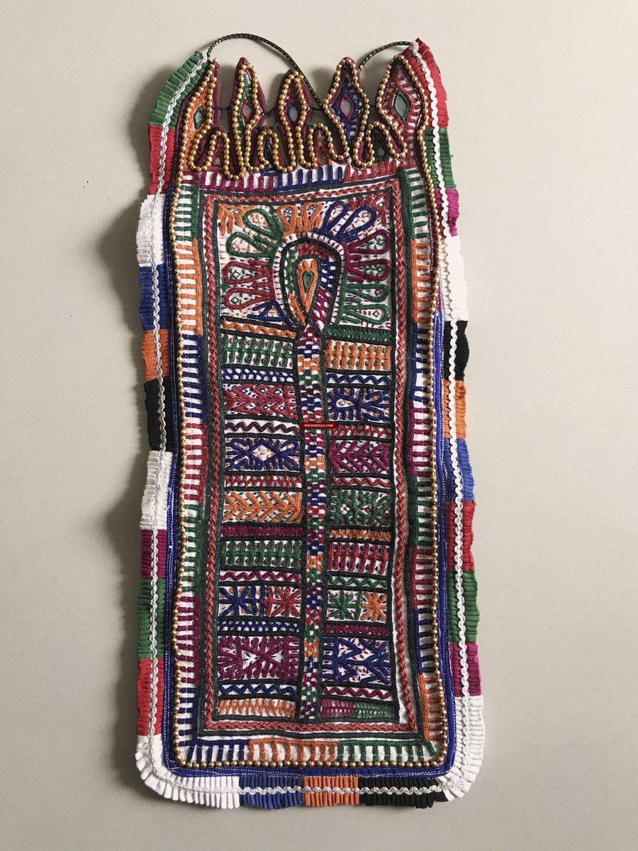 1198 Vintage Folding Purse with Embroidery from the Debariya Rabari community-WOVENSOULS-Antique-Vintage-Textiles-Art-Decor
