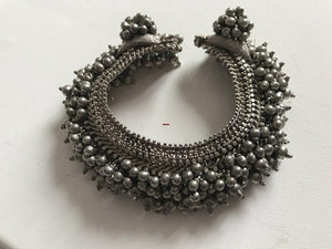 1203 Single Old Silver Anklet Payal Indian Jewelry-WOVENSOULS-Antique-Vintage-Textiles-Art-Decor