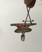 1208 Miniature Silver Strainer-WOVENSOULS-Antique-Vintage-Textiles-Art-Decor