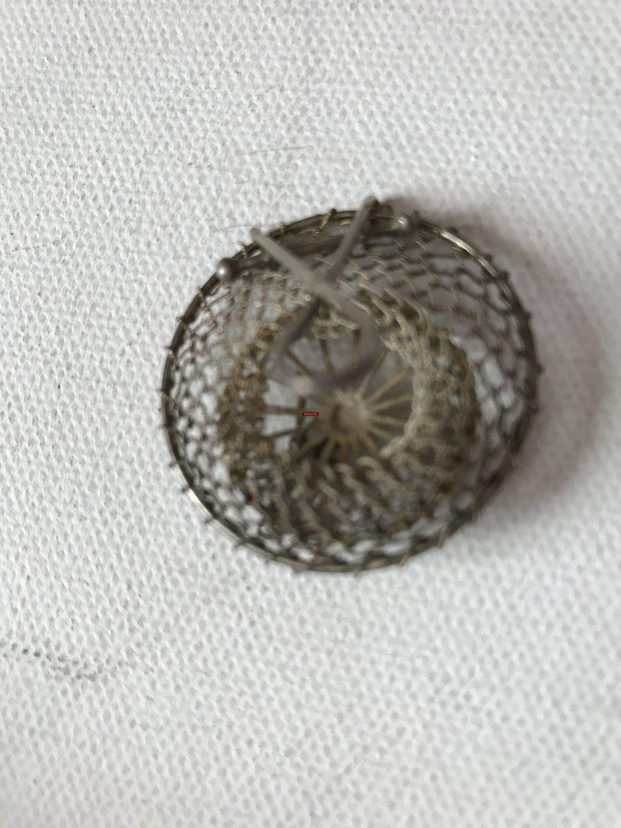 1208 Miniature Silver Strainer-WOVENSOULS-Antique-Vintage-Textiles-Art-Decor