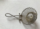 1208 Miniature Silver Strainer-WOVENSOULS-Antique-Vintage-Textiles-Art-Decor