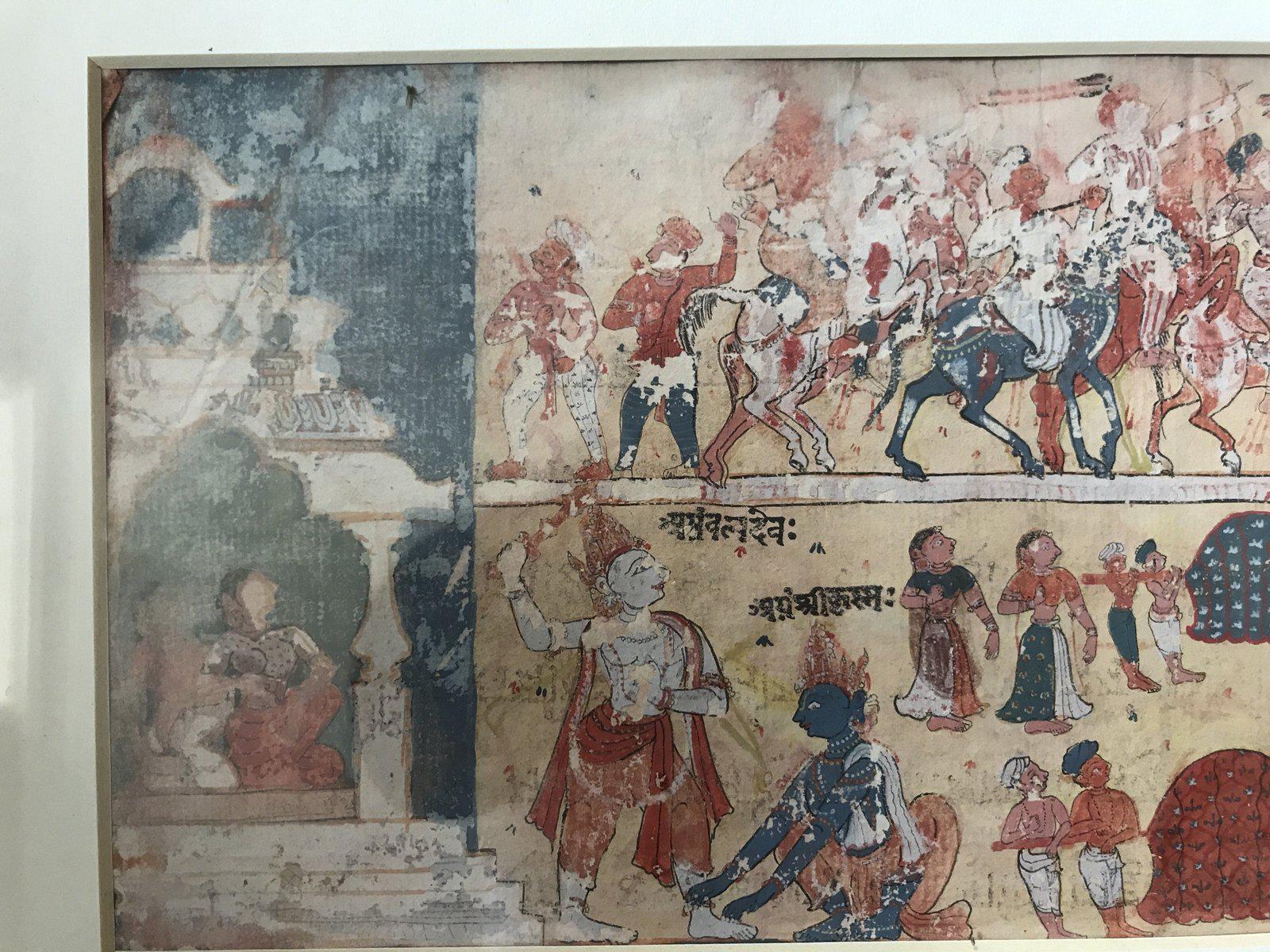 1210 A set of 6 Old Orissa Painting Fragments - Geet Gobind Jayadev-WOVENSOULS-Antique-Vintage-Textiles-Art-Decor