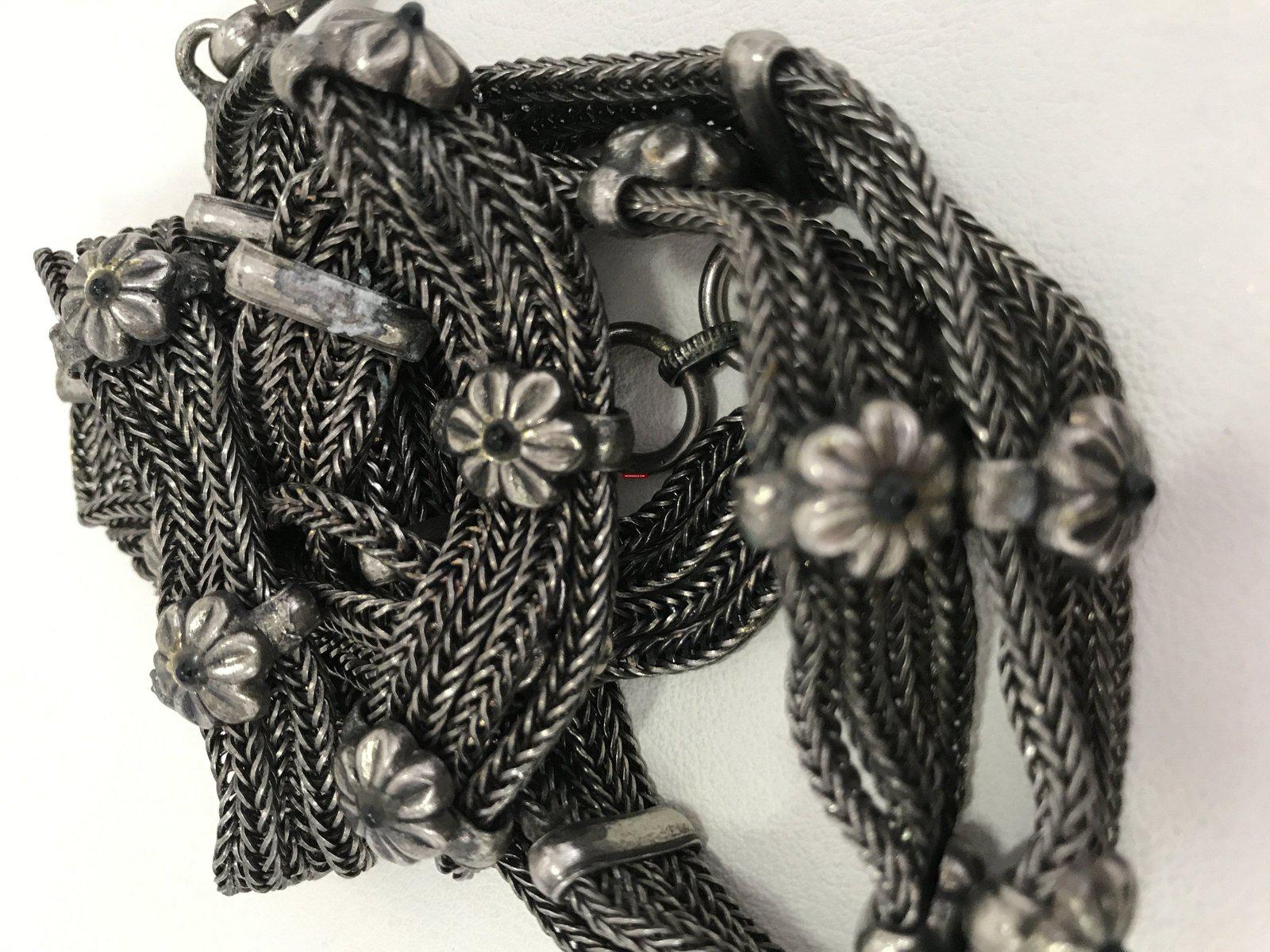 1213 Vintage Indischer Silberschmuck - Taillengürtel - Kandoro-WOVENSOULS-Antike-Vintage-Textilien-Kunst-Dekor