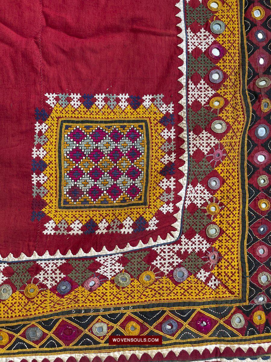 1216 Rare Vintage Ceremonial Camel Cover with Embroidery - Sindh / Rajasthan-WOVENSOULS-Antique-Vintage-Textiles-Art-Decor