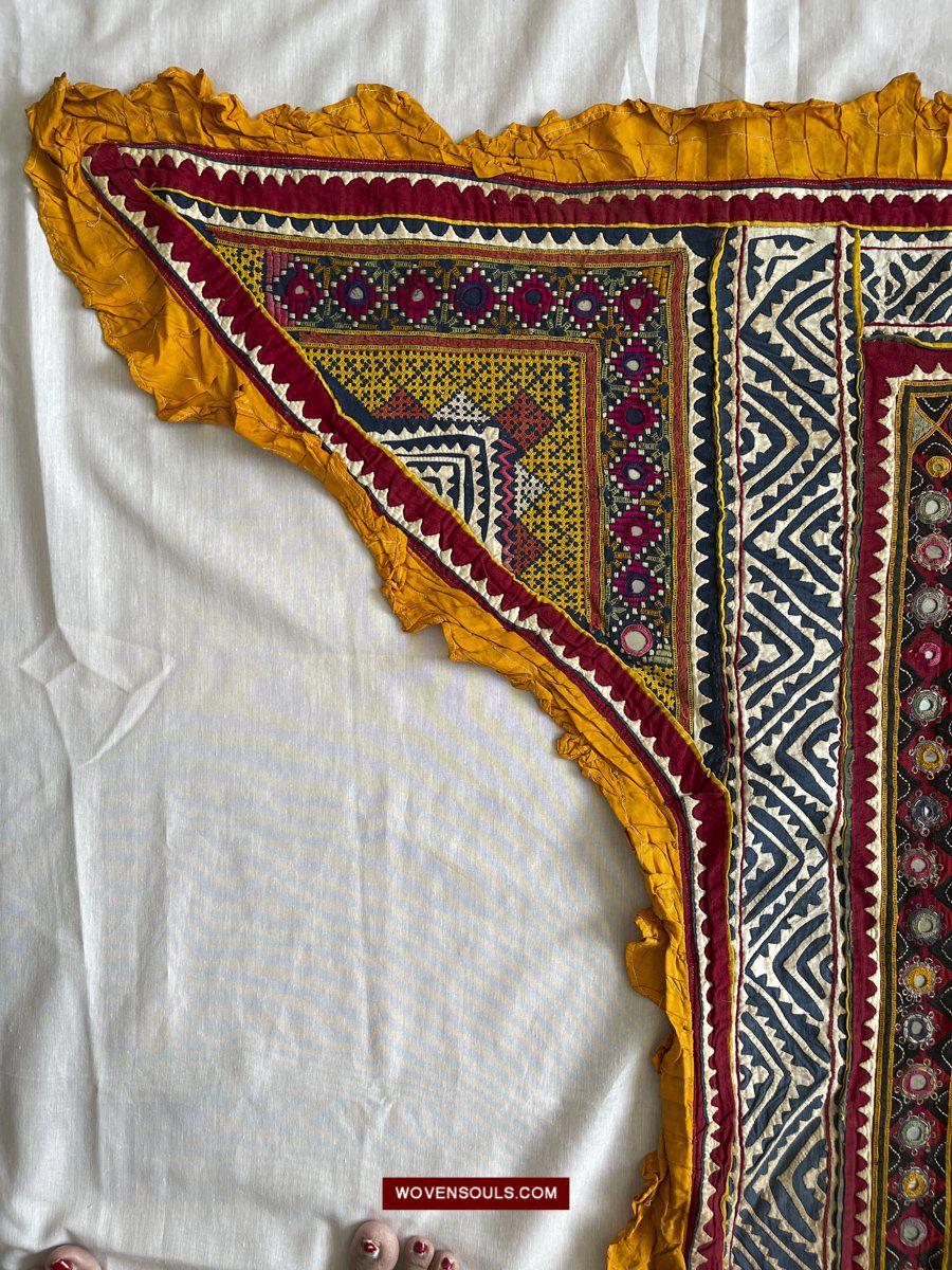 1216 Rare Vintage Ceremonial Camel Cover with Embroidery - Sindh / Rajasthan-WOVENSOULS-Antique-Vintage-Textiles-Art-Decor