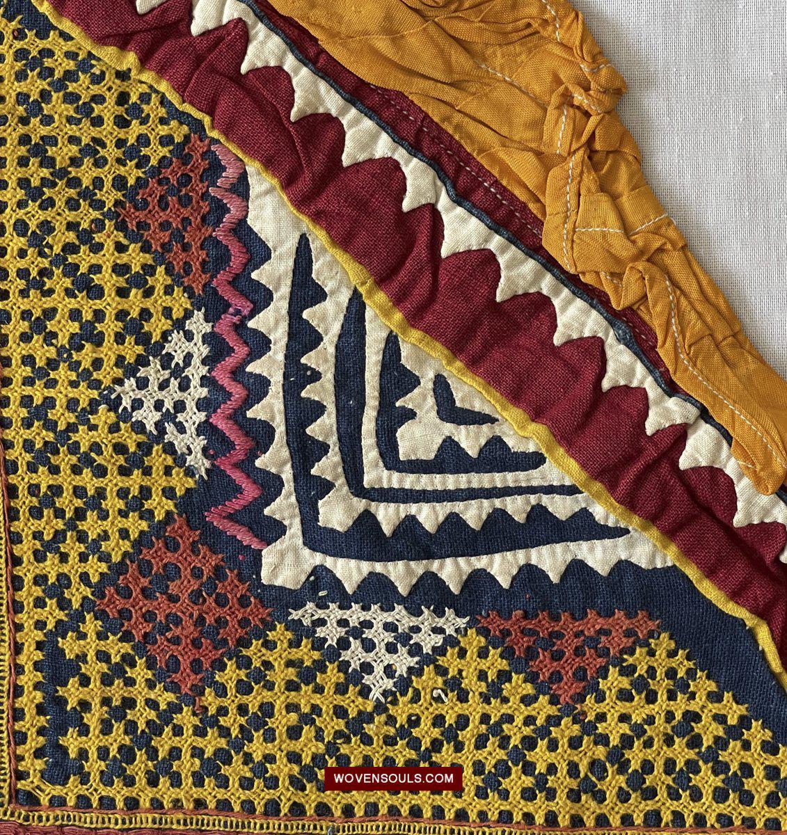 1216 Rare Vintage Ceremonial Camel Cover with Embroidery - Sindh / Rajasthan-WOVENSOULS-Antique-Vintage-Textiles-Art-Decor