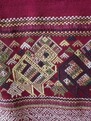 1218 Vintage Laos Silk Weaving - Stole-WOVENSOULS-Antique-Vintage-Textiles-Art-Decor