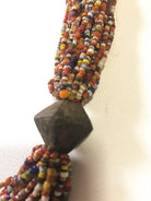 1220 - Antique Tribal Bead Necklace with Glass and 4 Bronze beads - Odisha-WOVENSOULS-Antique-Vintage-Textiles-Art-Decor