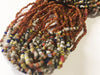 1221- Antique Tribal Bead Wedding Necklace with 8 Bronze beads - Odisha-WOVENSOULS-Antique-Vintage-Textiles-Art-Decor