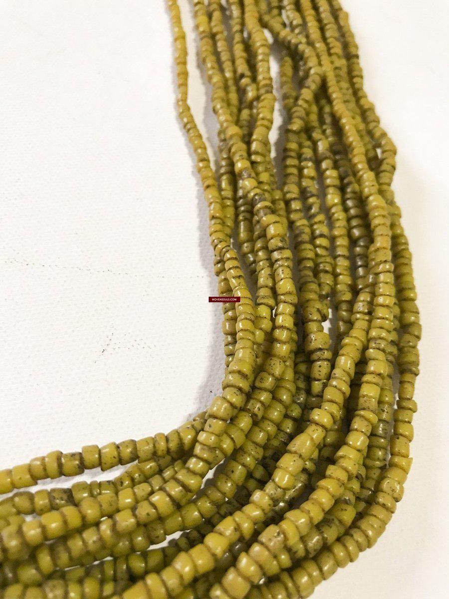 1225 -SOLD Old Heirloom Bonda Tribal Venetian Trade beads - Glass Bead Necklace - Odisha-WOVENSOULS-Antique-Vintage-Textiles-Art-Decor