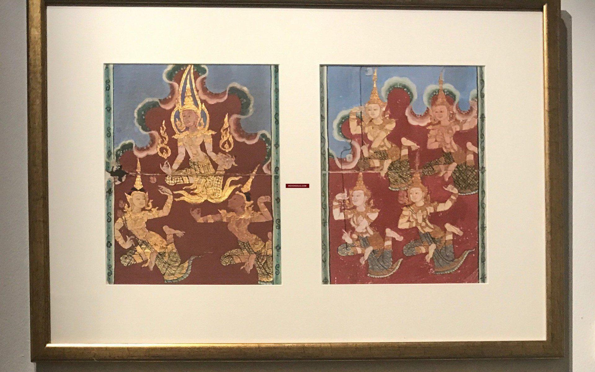 1226-B Antique Thai Painting from Phra Malai Manuscript-WOVENSOULS-Antique-Vintage-Textiles-Art-Decor