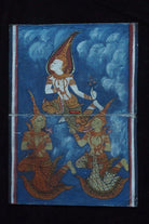 1226-C SOLD Antique Thai Painting from Phra Malai Manuscript-WOVENSOULS-Antique-Vintage-Textiles-Art-Decor